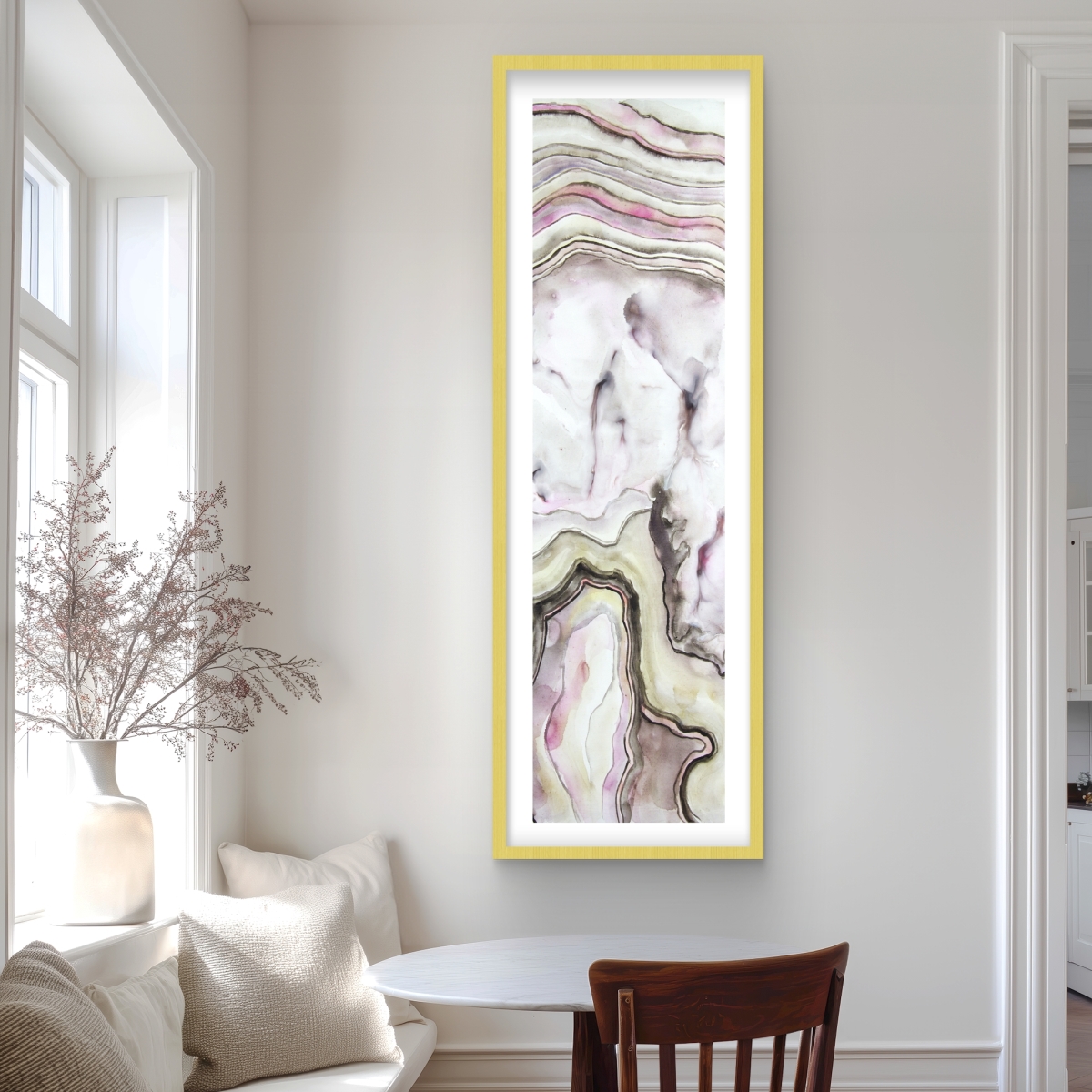 C1FM20603BDOTQ 20 x 60 in. Agate Abstract Pattern Framed Matted Print - Home Decor