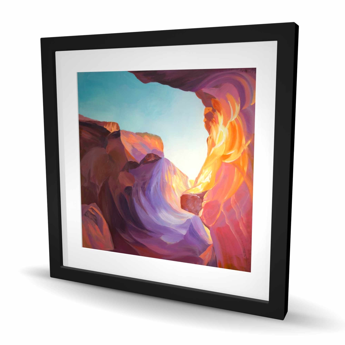 C1FM2424TESFA5 24 x 24 in. Antelope Canyon - Orange Mountains Framed Matted Print Decor