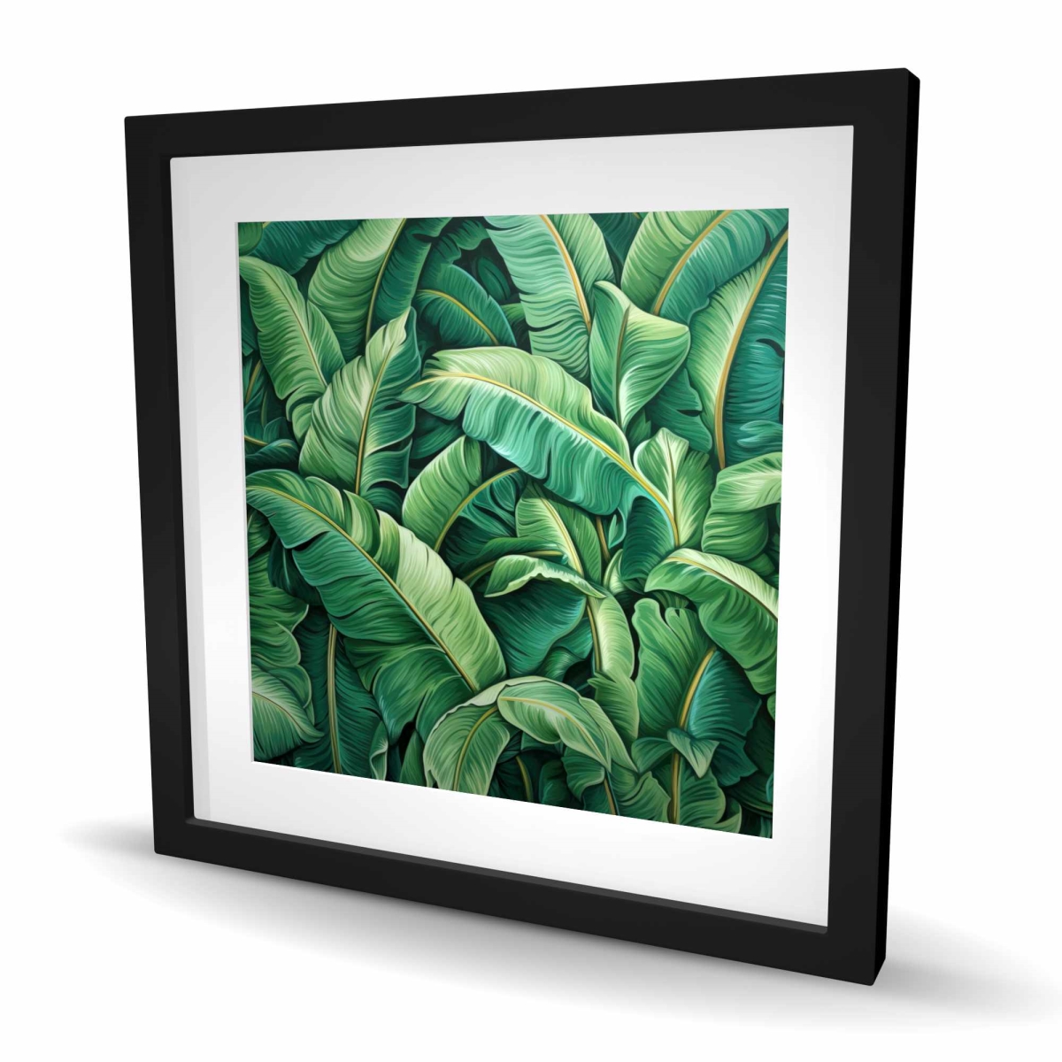 C1FM2424JPHYCE 24 x 24 in. Lively Leaves - Floral Botanical Framed Matted Print Decor