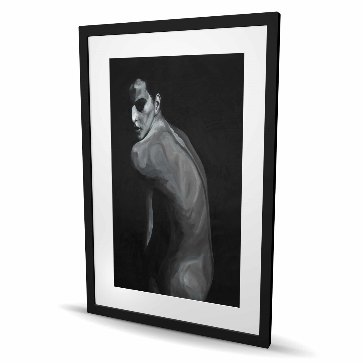 C1FM24361G5M42 24 x 36 in. Denuded - Black & White Framed Matted Print for Home Decor