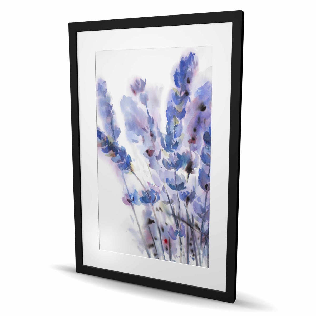 C1FM24361RDNOM 24 x 36 in. Watercolor Lavender Flowers - Framed Print for Bedroom Decor