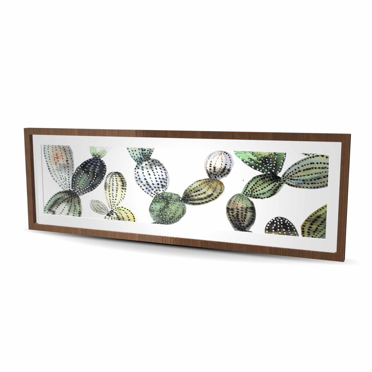 C1FM2060GHDGCB 20 x 60 in. Pattern Opuntia Cactus - Framed Matted Print for Home Decor