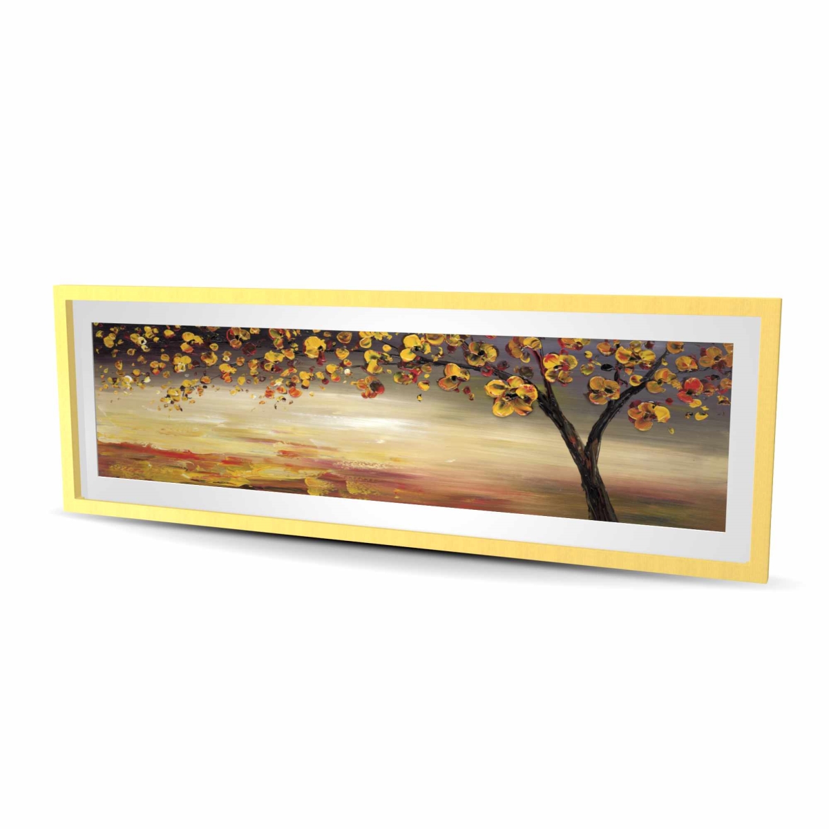 C1FM2060NO294L 20 x 60 in. Fall Tree - Contemporary Landscapes Framed Matted Print
