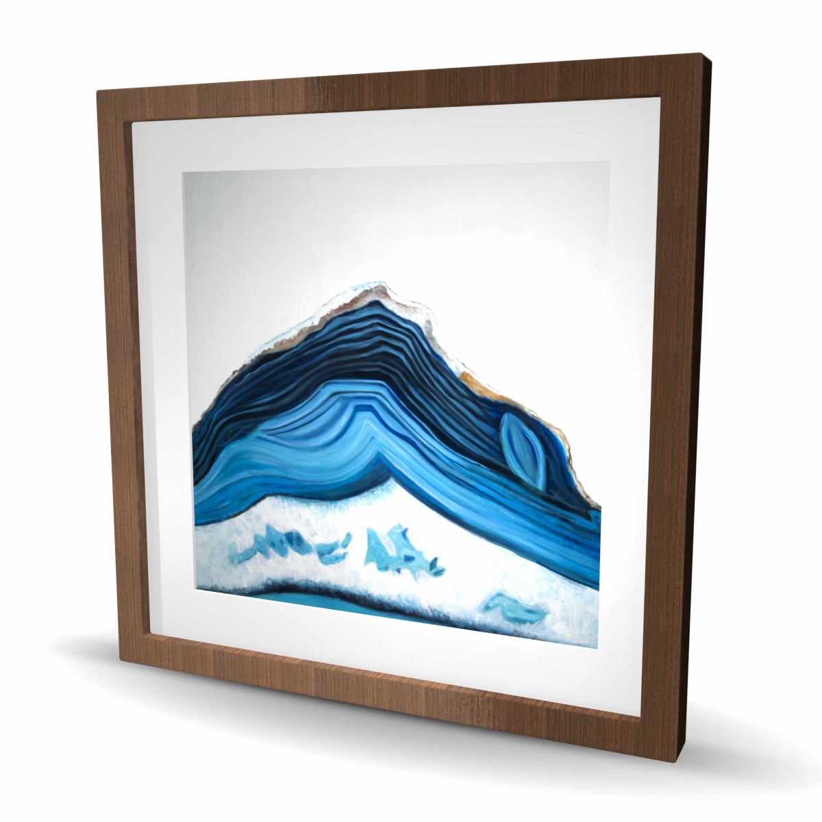 C1FM2424TO27CN 24 x 24 in. Blue Geode Profile - Hyperrealist Bedroom Framed Print Decor
