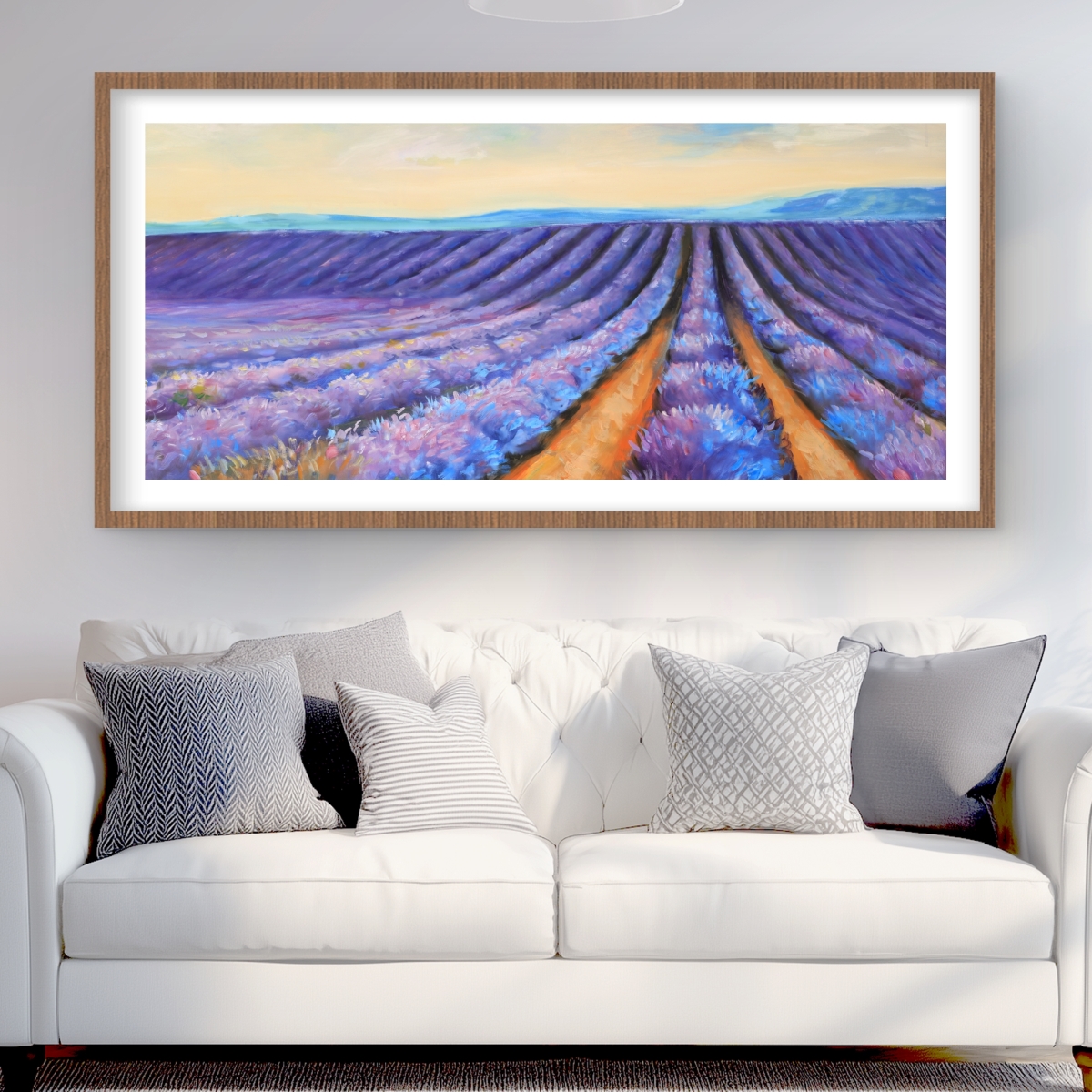 C1FM2448XQ30FZ 24 x 48 in. Lavender Fields - Contemporary Bedroom Framed Matted Print