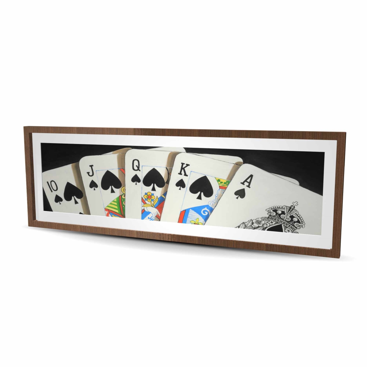 C1FM2060S84DH0 20 x 60 in. Card Game Spades Royal Flush Closeup - Man Cave Decor Print