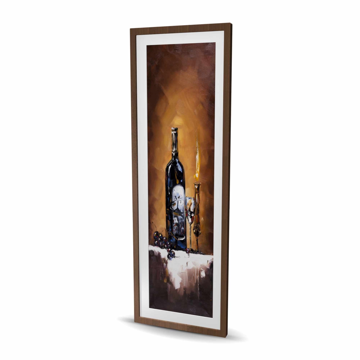 C1FM2060UZBTZN 20 x 60 in. Candlelit Wine - Romantic Kitchen Framed Matted Print Decor