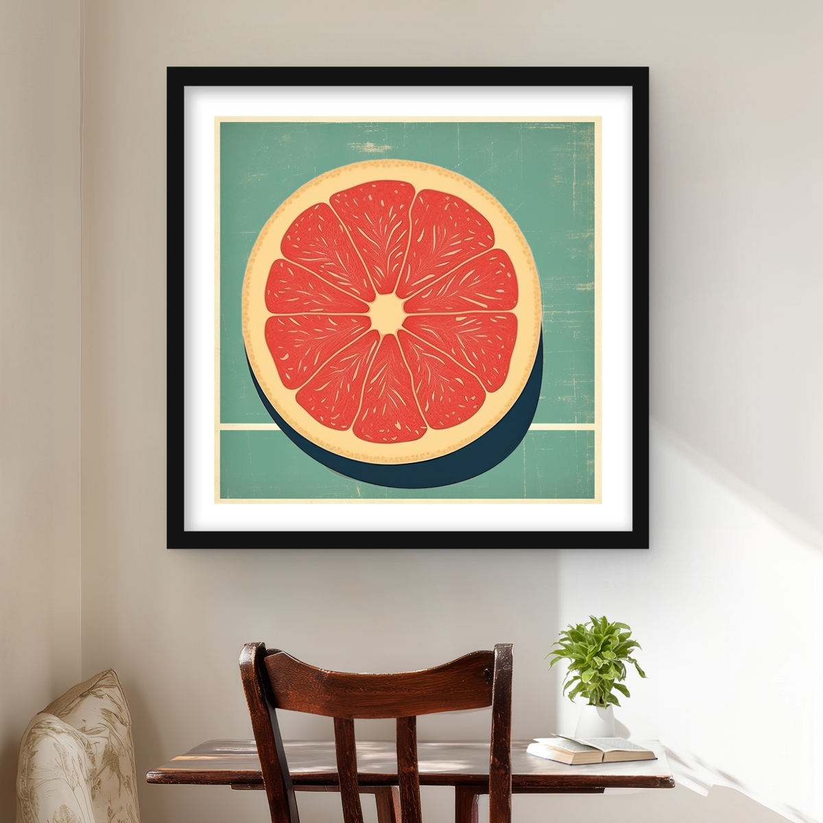 C1FM2424GH5UZ6 24 x 24 in. Grapefruit - Kitchen Gastronomy Matted Print for Home Decor