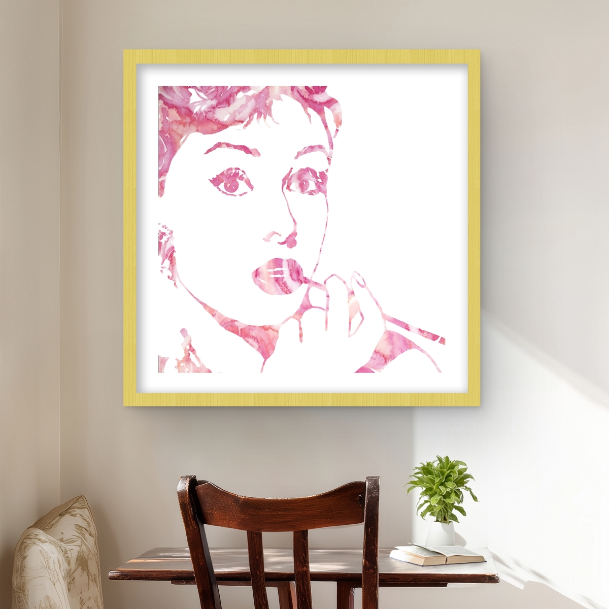 C1FM2424D5PTGI 24 x 24 in. Glamor Audrey Hepburn Framed Matted Print for Home Decor
