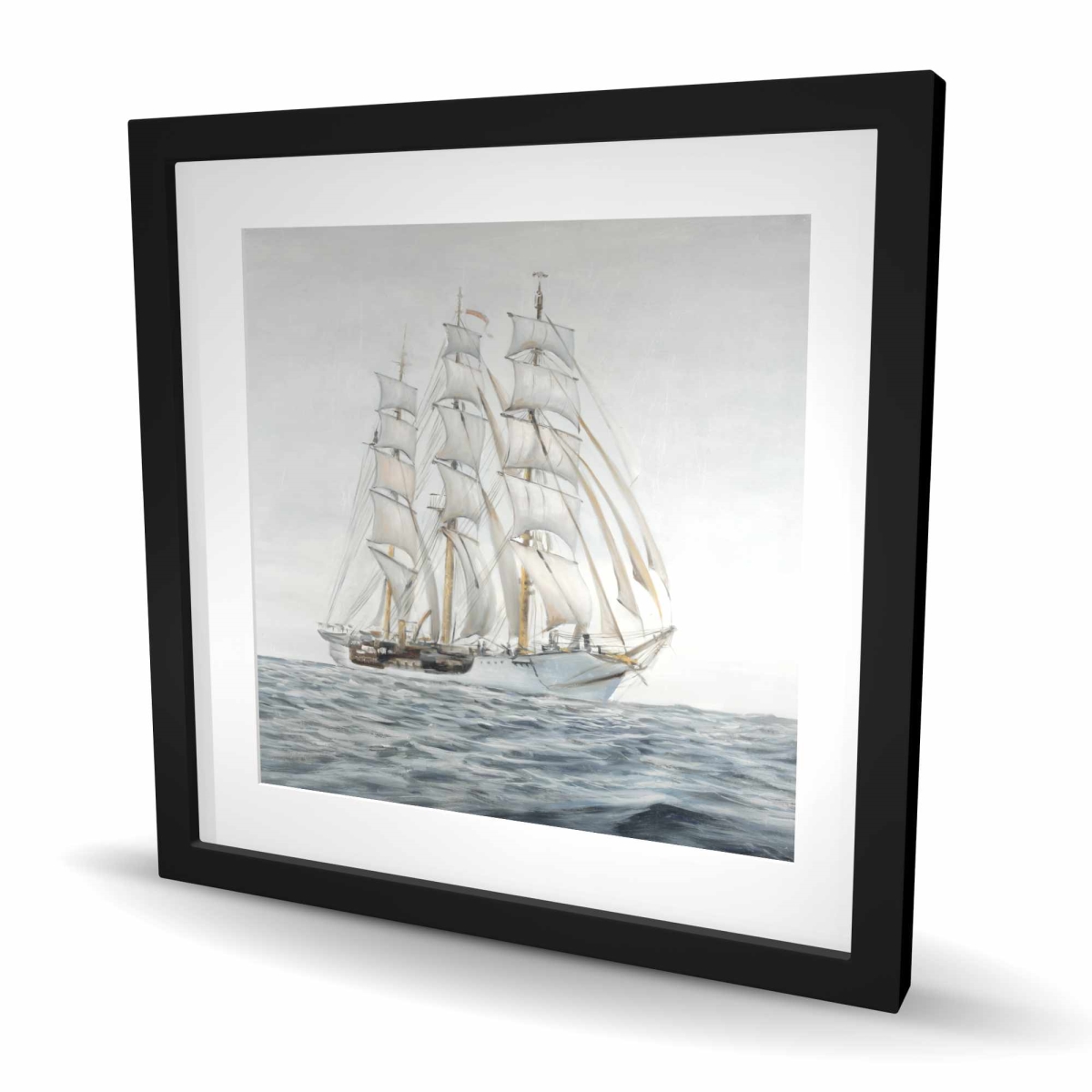 C1FM24245VY78V 24 x 24 in. Ship by A Cloudy Day - White Transportation Framed Print
