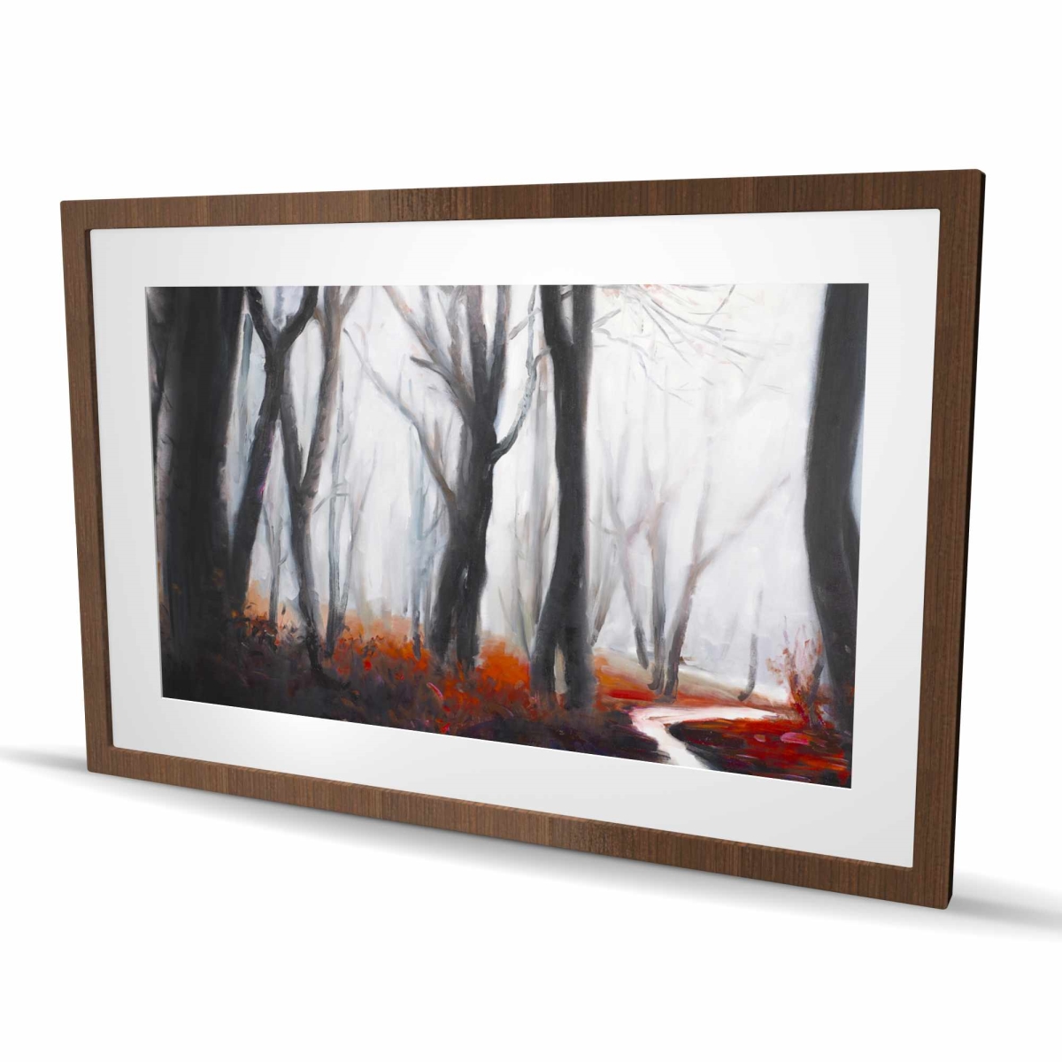 C1FM24363LC205 24 x 36 in. Mysterious Forest with Stream - Gray Framed Matted Print