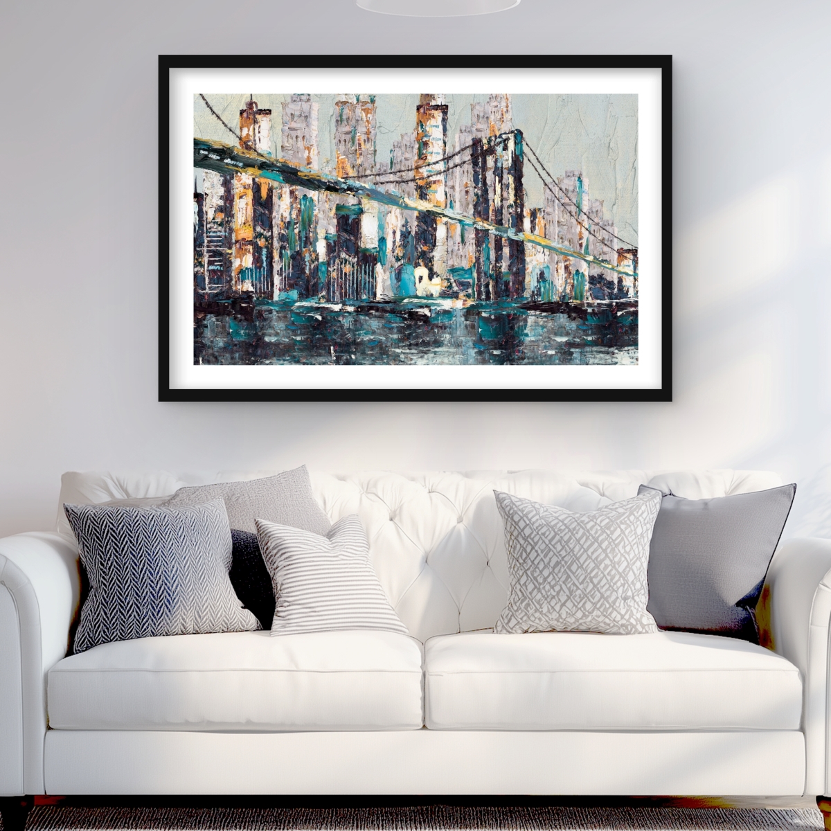 C1FM2436CQSU6U 24 x 36 in. Abstract & Texturized Bridge - Bedroom Framed Matted Print