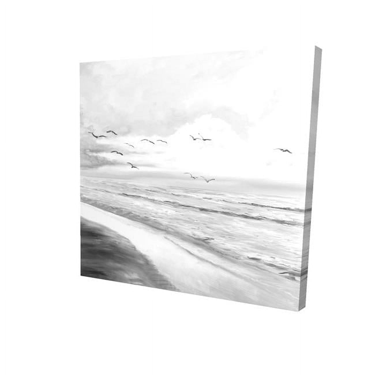 16 x 16 in. Monochrome Tropical Sunset-Print on Canvas