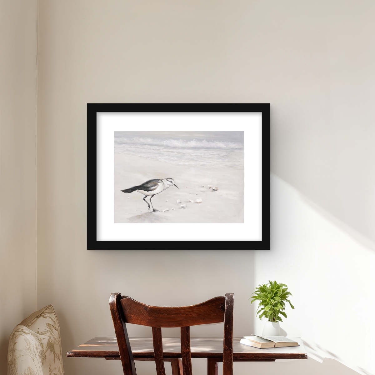 C1FM1620DR4NUH 16 x 20 in. Semipalmated Sandpiper Framed Matted Print - Coastal Decor