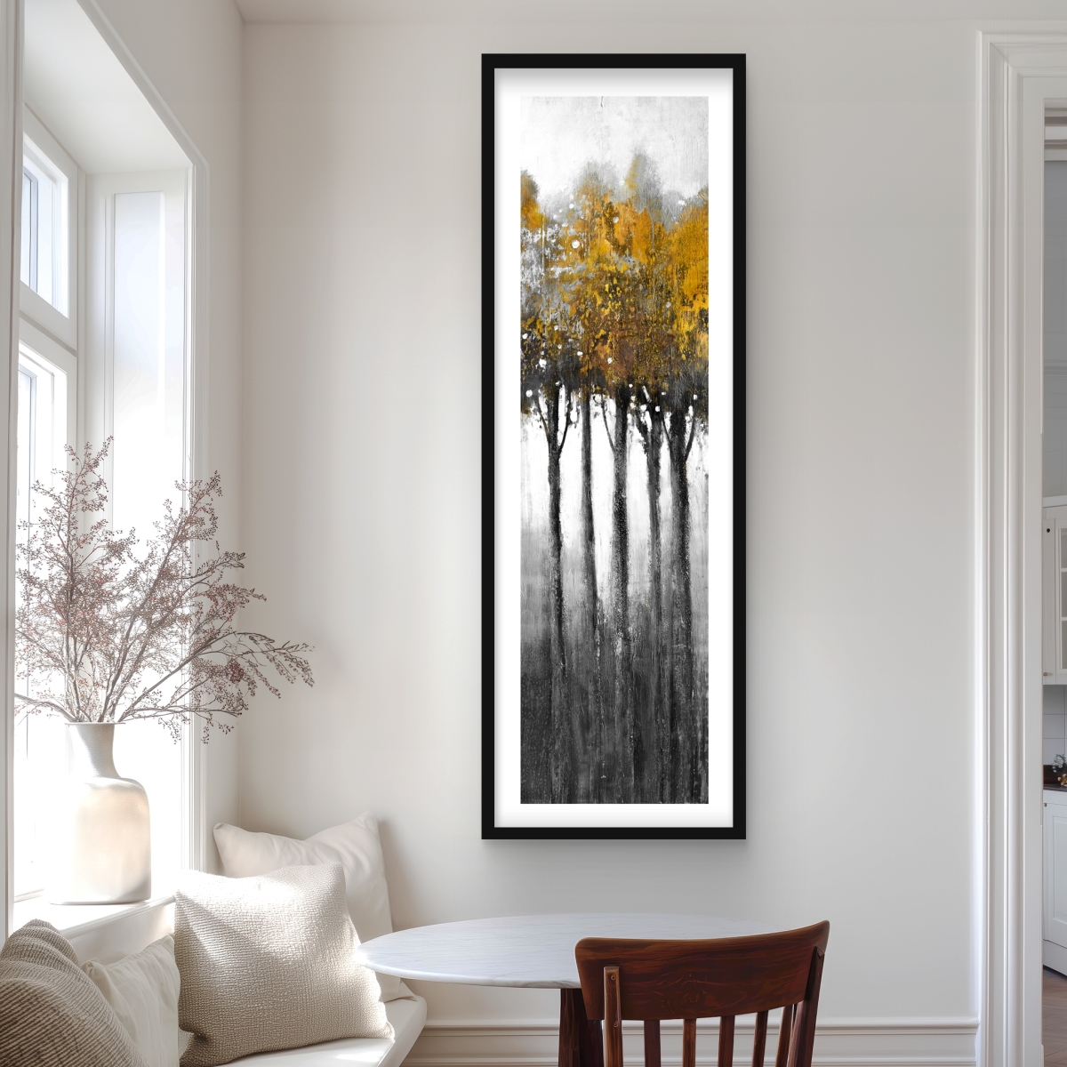C1FM2060J29CCA 20 x 60 in. Illuminated Forest - Framed Matted Print for Home Decor