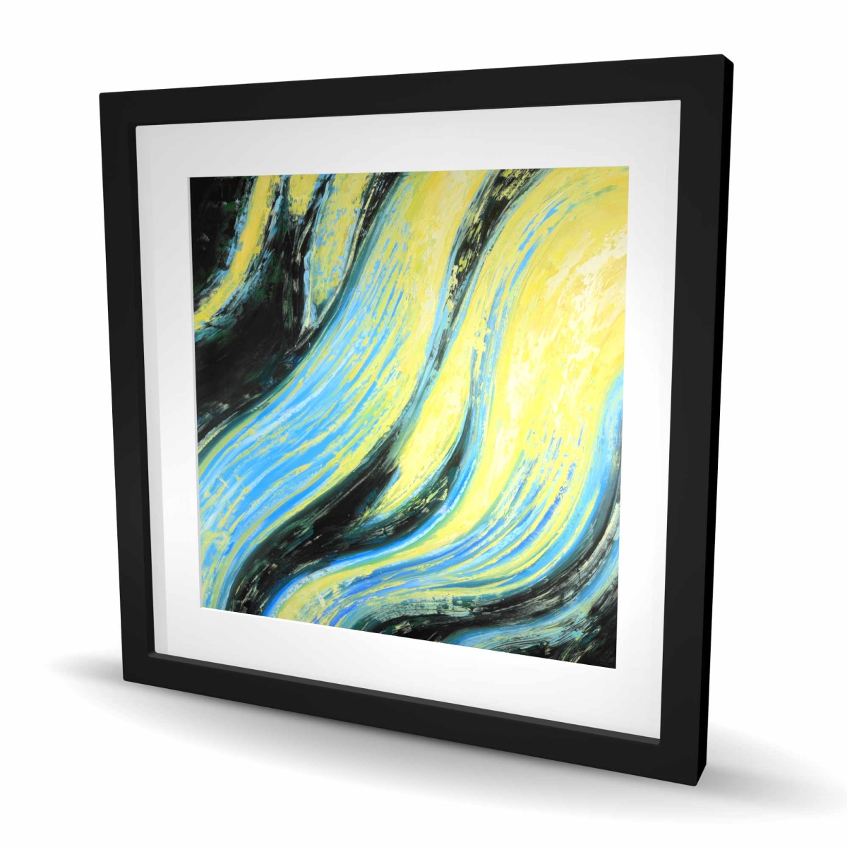C1FM2424ZTOMKV 24 x 24 in. Wavy Magical Liquid - Contemporary Abstract Framed Print