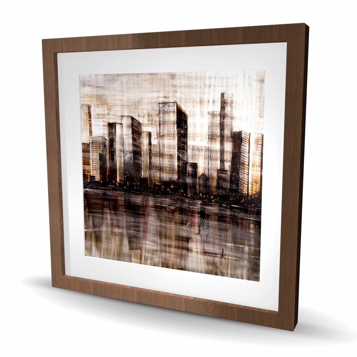 C1FM2424SF7EC4 24 x 24 in. Sketch of the City - Framed Matted Print for Home Decor