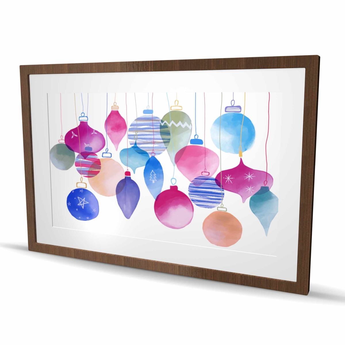 C1FM24361TMP83 24 x 36 in. Magic Holidays - Blue Holidays Framed Matted Print for Decor