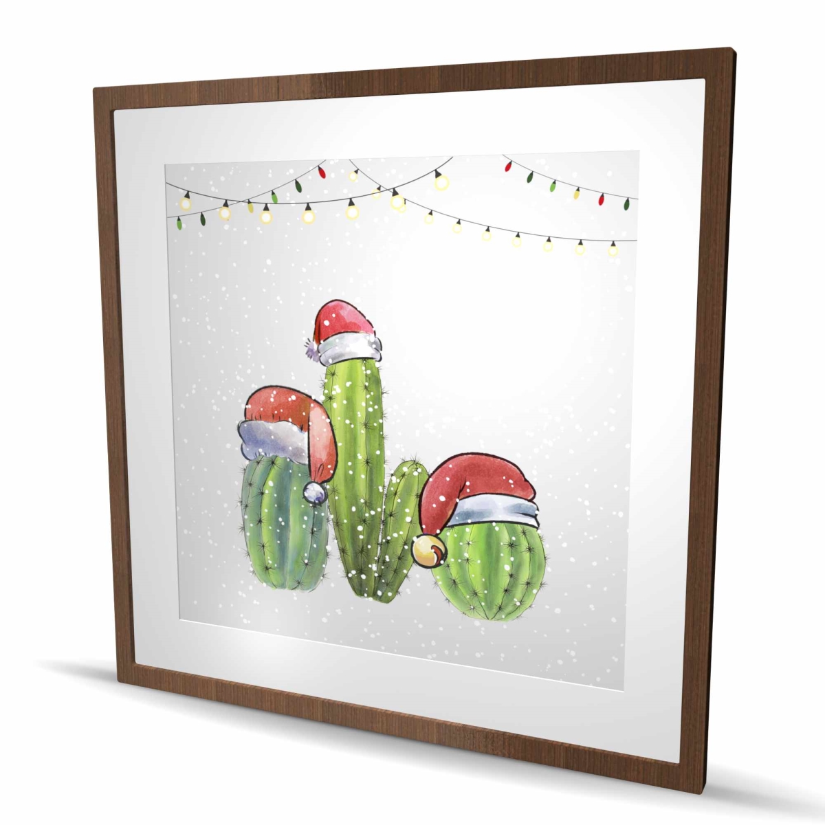 C1FM36366C5BIF 36 x 36 in. Christmas Cactus - Cactus Kitchen Framed Matted Print Decor