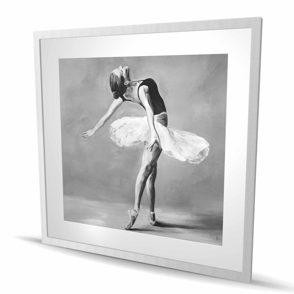 C1FM3636AGBQF5 36 x 36 in. Classic Ballet Dancer Print - White Framed Matted Decor