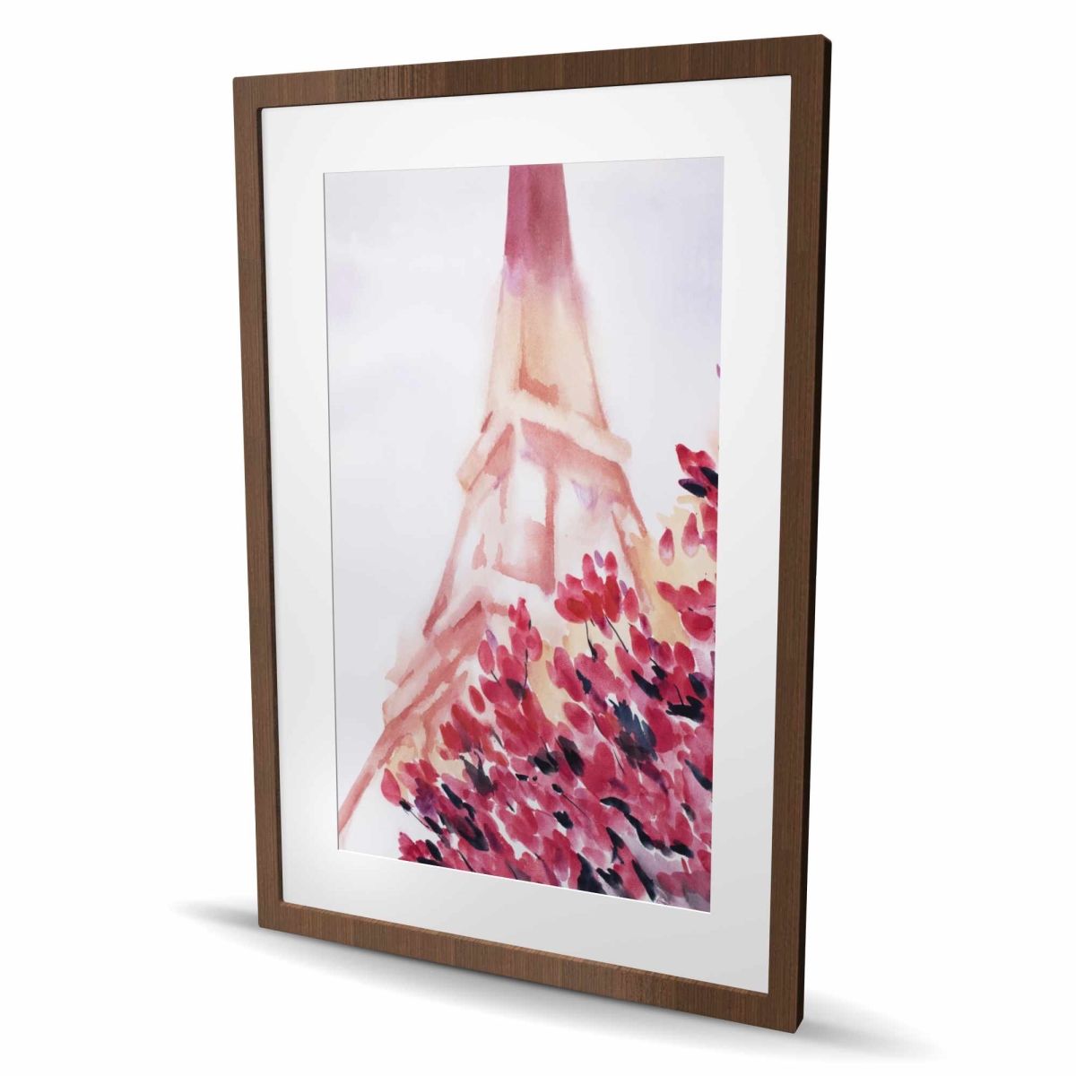 C1FM24366CUBBV 24 x 36 in. Pink Eiffel Tower - Framed Matted Print for Home Decor