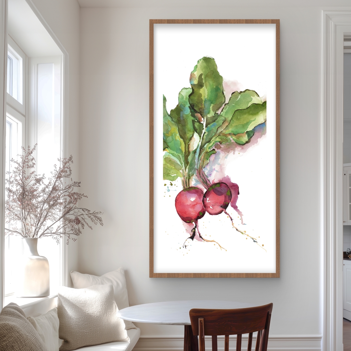 C1FM2448Z2IO3F 24 x 48 in. Watercolor Radish - Illustrative Still Life Framed Print