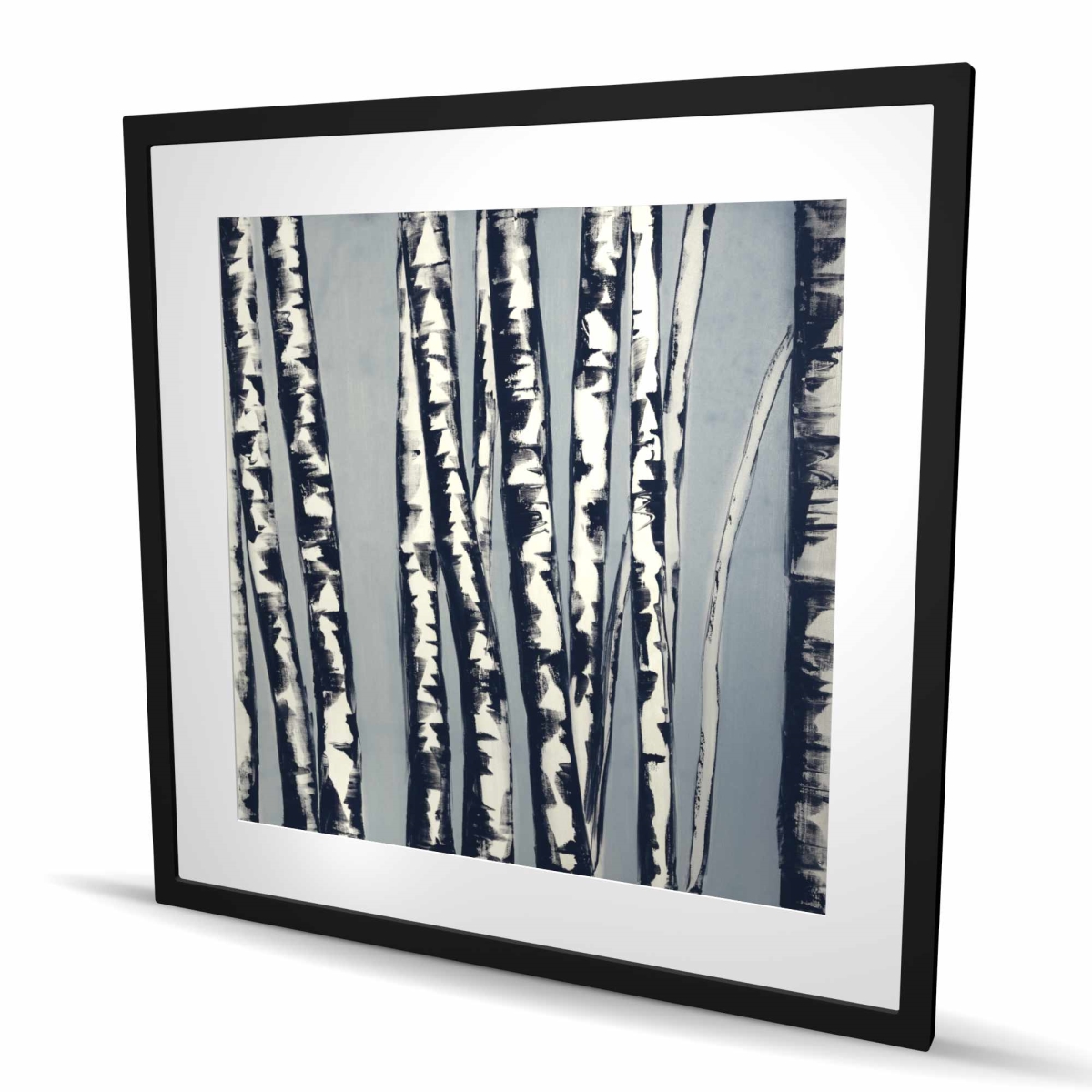C1FM363608MXY8 36 x 36 in. Abstract Birch Forest - Framed Matted Print for Home Decor