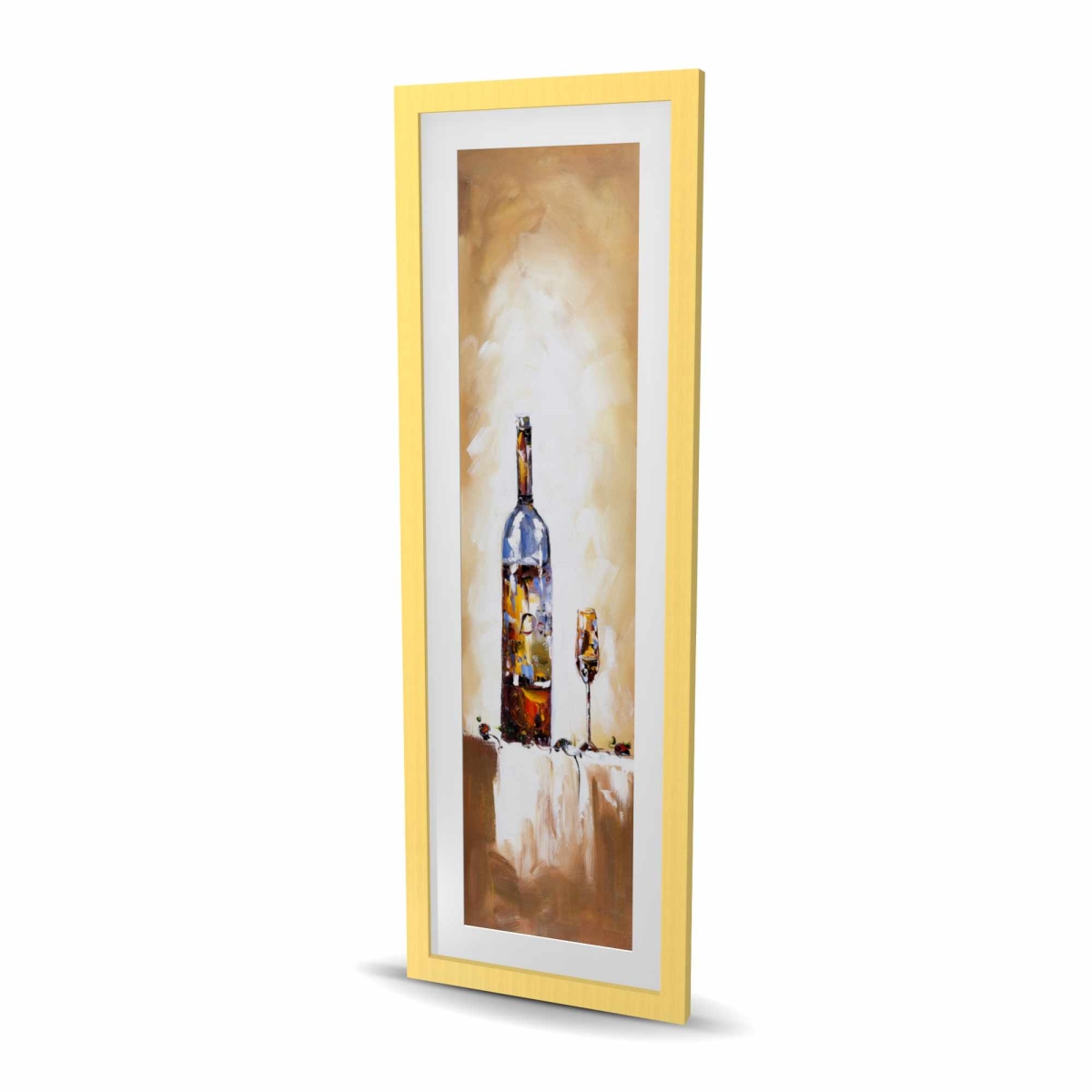 C1FM1648P817AG 16 x 48 in. White Wine Object Kitchen Framed Matted Print - Home Decor