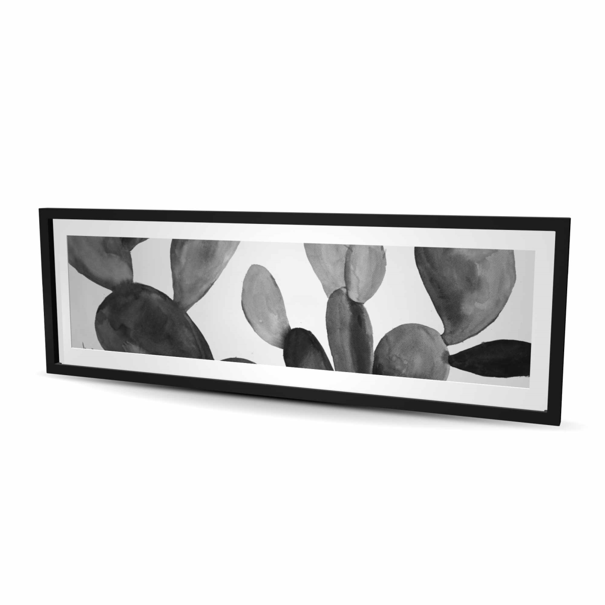 C1FM2060XTP0DK 20 x 60 in. Grayscale Cactus - Black & White Framed Print for Home Decor