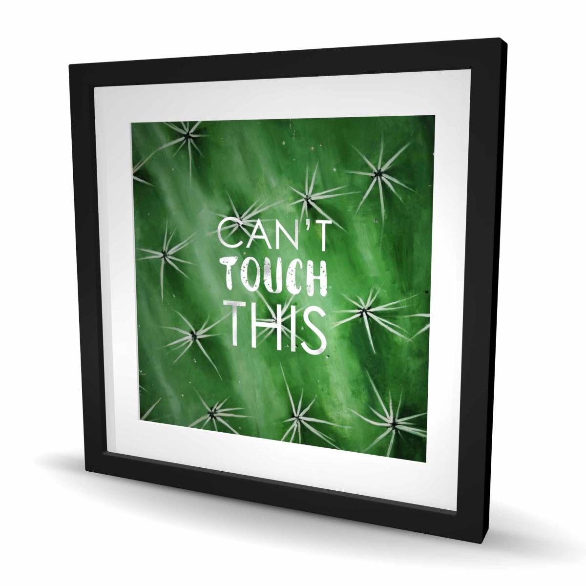C1FM24249PA2H3 24 x 24 in. Cannot Touch This - Green Office Framed Matted Print Decor
