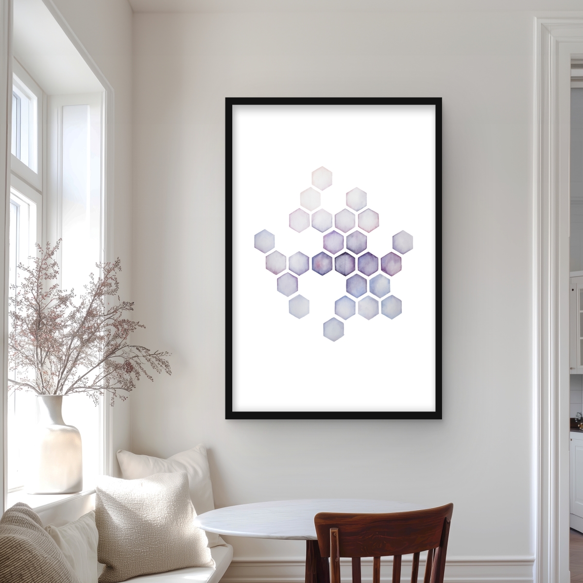 C1FM24369CO3DA 24 x 36 in. Alveoli Lilac - Patterns Shapes Framed Matted Print Decor