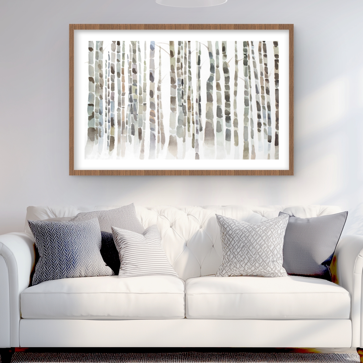 C1FM2436NHBGPS 24 x 36 in. Birch Trees Forest - Scandinavian Framed Matted Print Decor