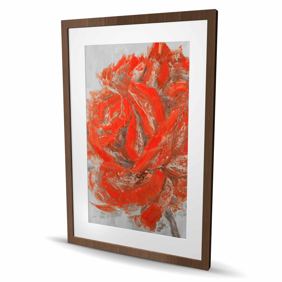 C1FM2436NIIDDK 24 x 36 in. Abstract Rose - Framed Matted Print for Home Decor - Flowers