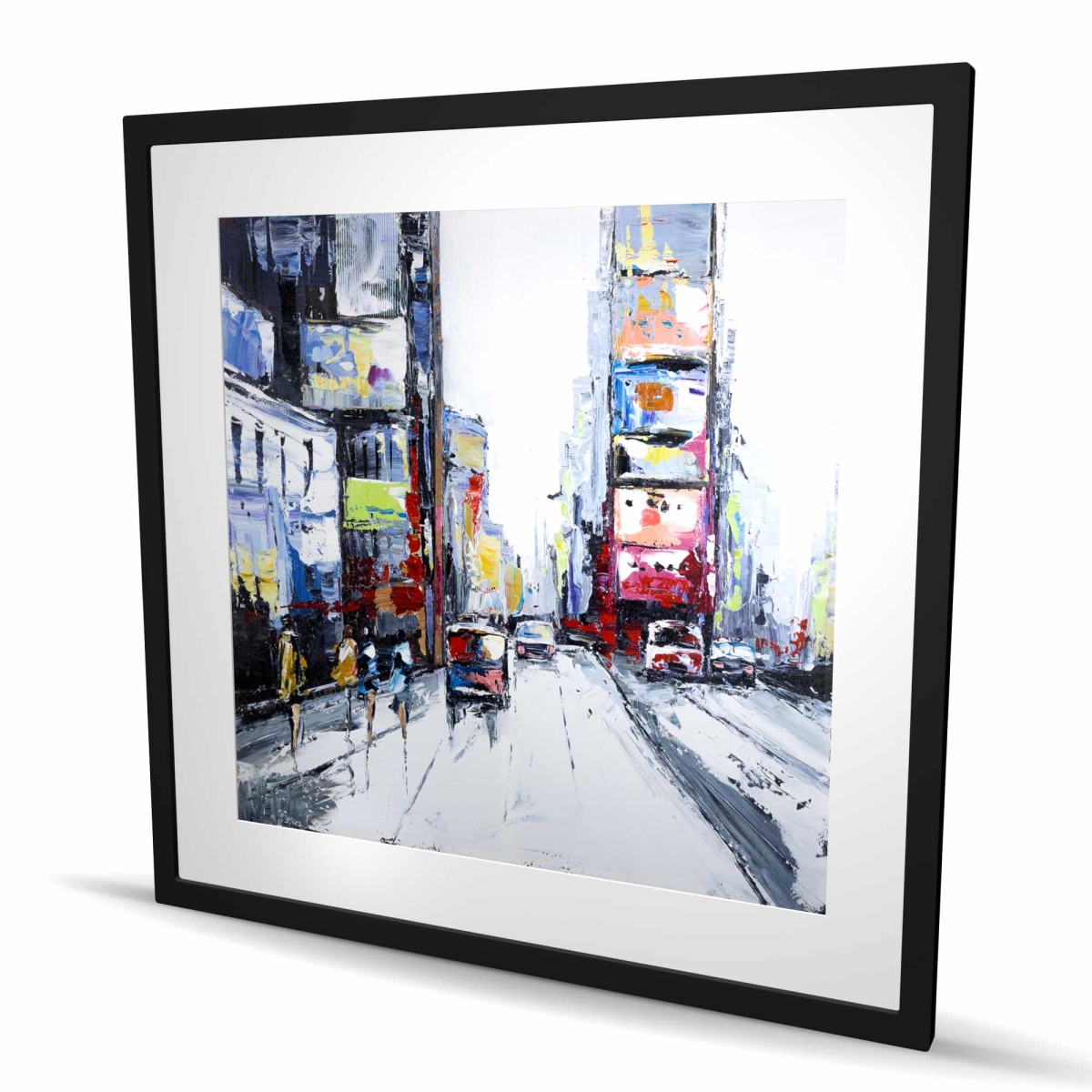 C1FM3636MR4RDF 36 x 36 in. Time Square - Framed Matted Print for Living Room Decor