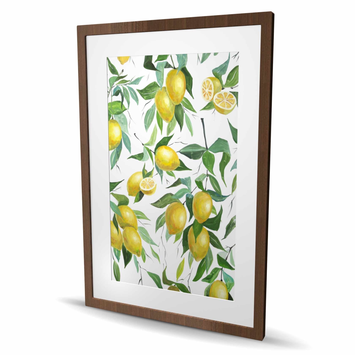 C1FM24363CIUVS 24 x 36 in. Lemon Pattern Framed Matted Print - Illustrative Food Decor