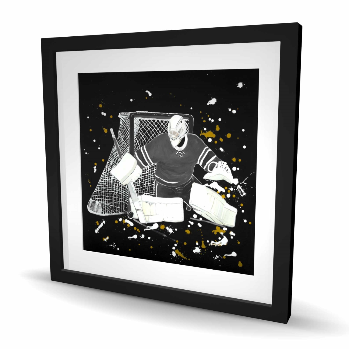 C1FM2424ABOJOA 24 x 24 in. Goalkeeper Hockey Framed Print - Sports Man Cave Decor