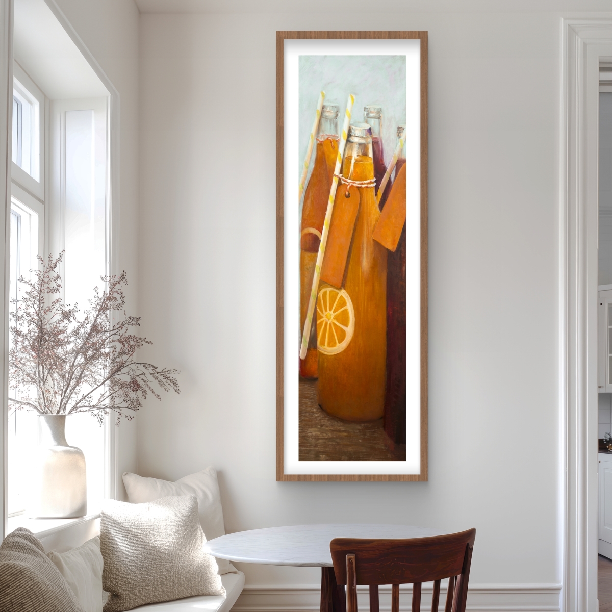 C1FM2060V5GULS 20 x 60 in. Orange Summer Drinks - Framed Matted Print for Home Decor