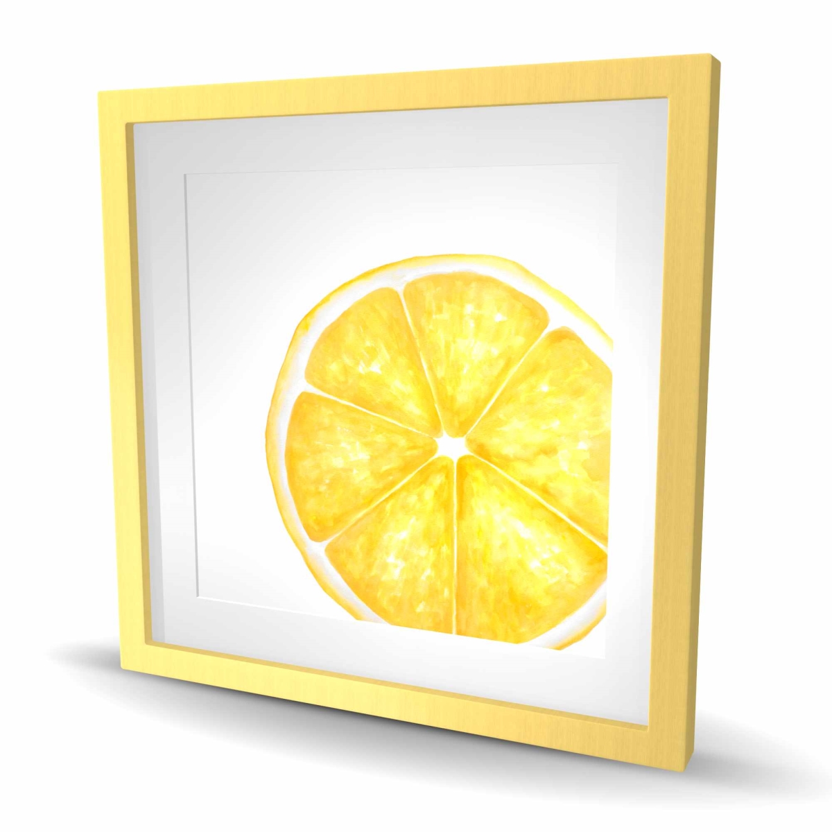 C1FM2424OGDWPK 24 x 24 in. Lemon Slice - Gastronomy Kitchen Framed Matted Print Decor