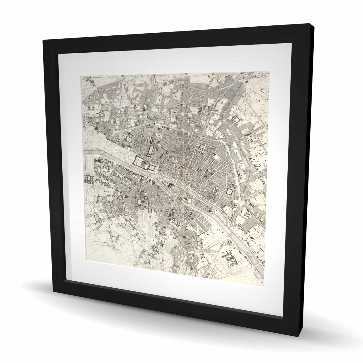 C1FM2424OK6ZGF 24 x 24 in. Paris Beige Man Cave Framed Matted Print - Home Decor