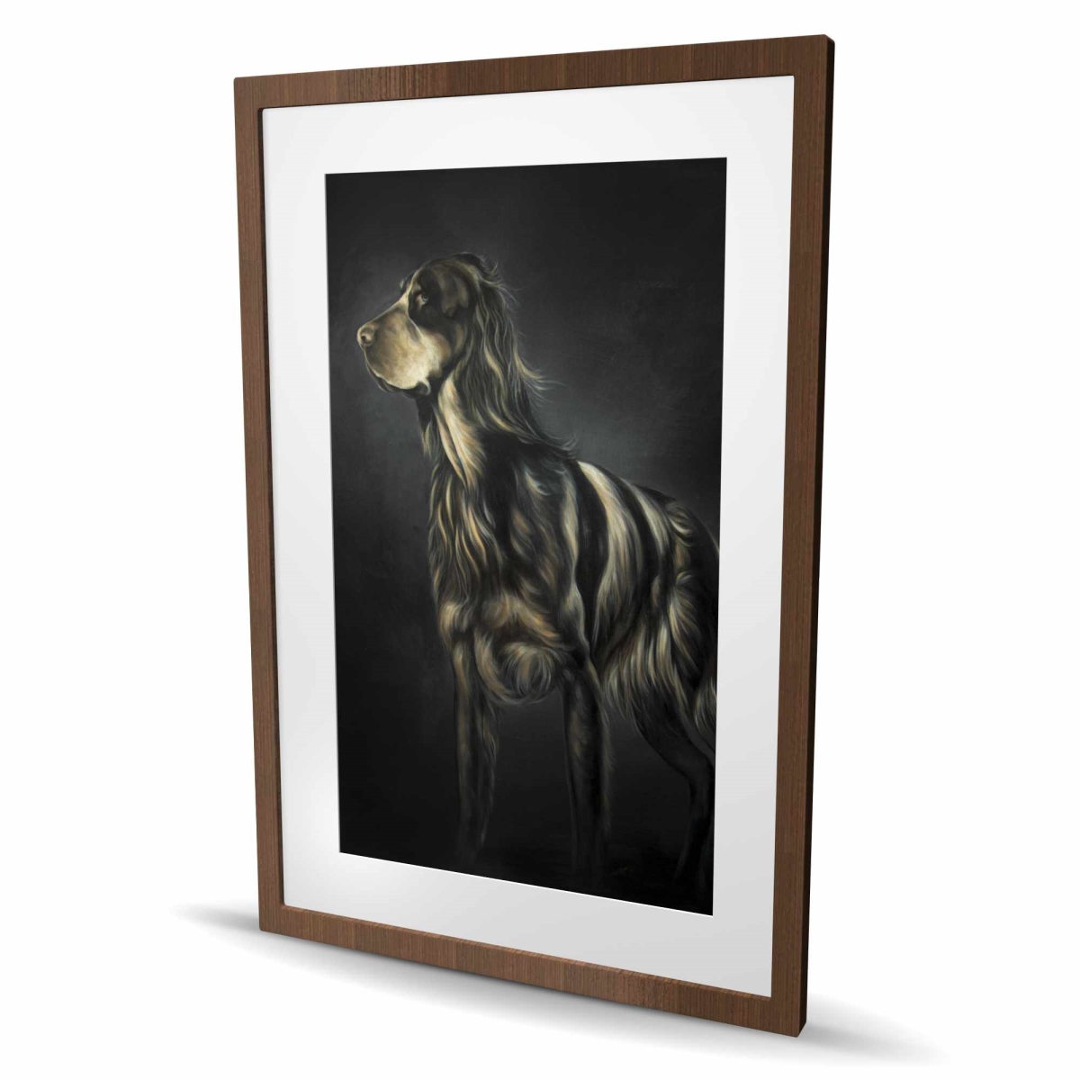 C1FM24367FTW5C 24 x 36 in. Picard Spaniel Black Modern Framed Matted Print - Home Decor