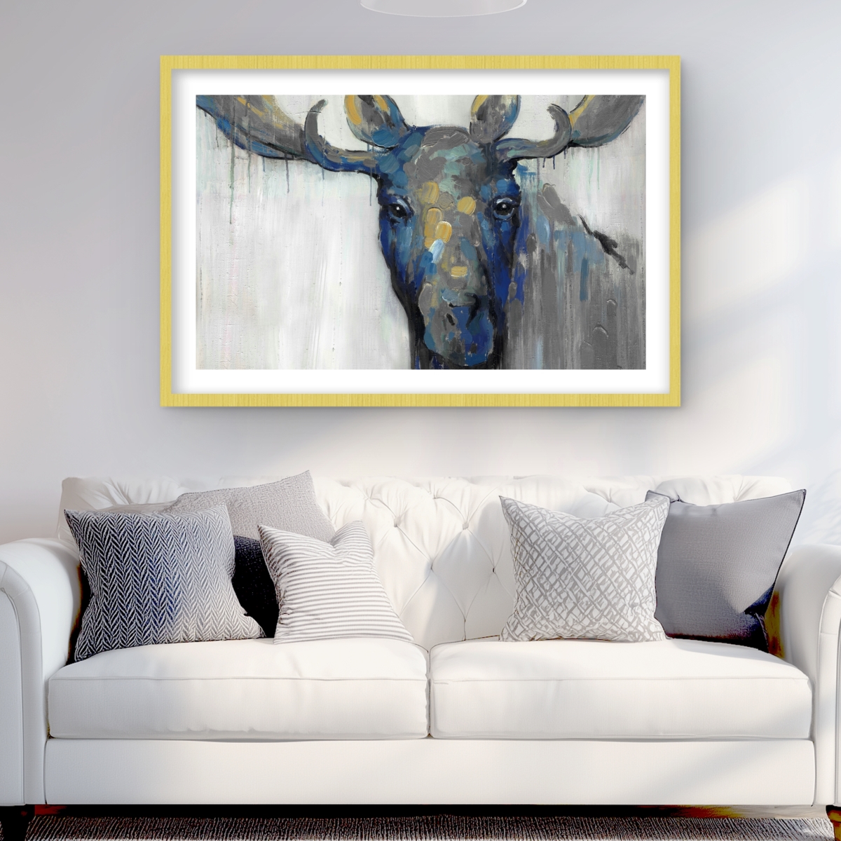 C1FM24366C7WGP 24 x 36 in. Blue Moose - Best Sellers Rustic Framed Matted Print Decor