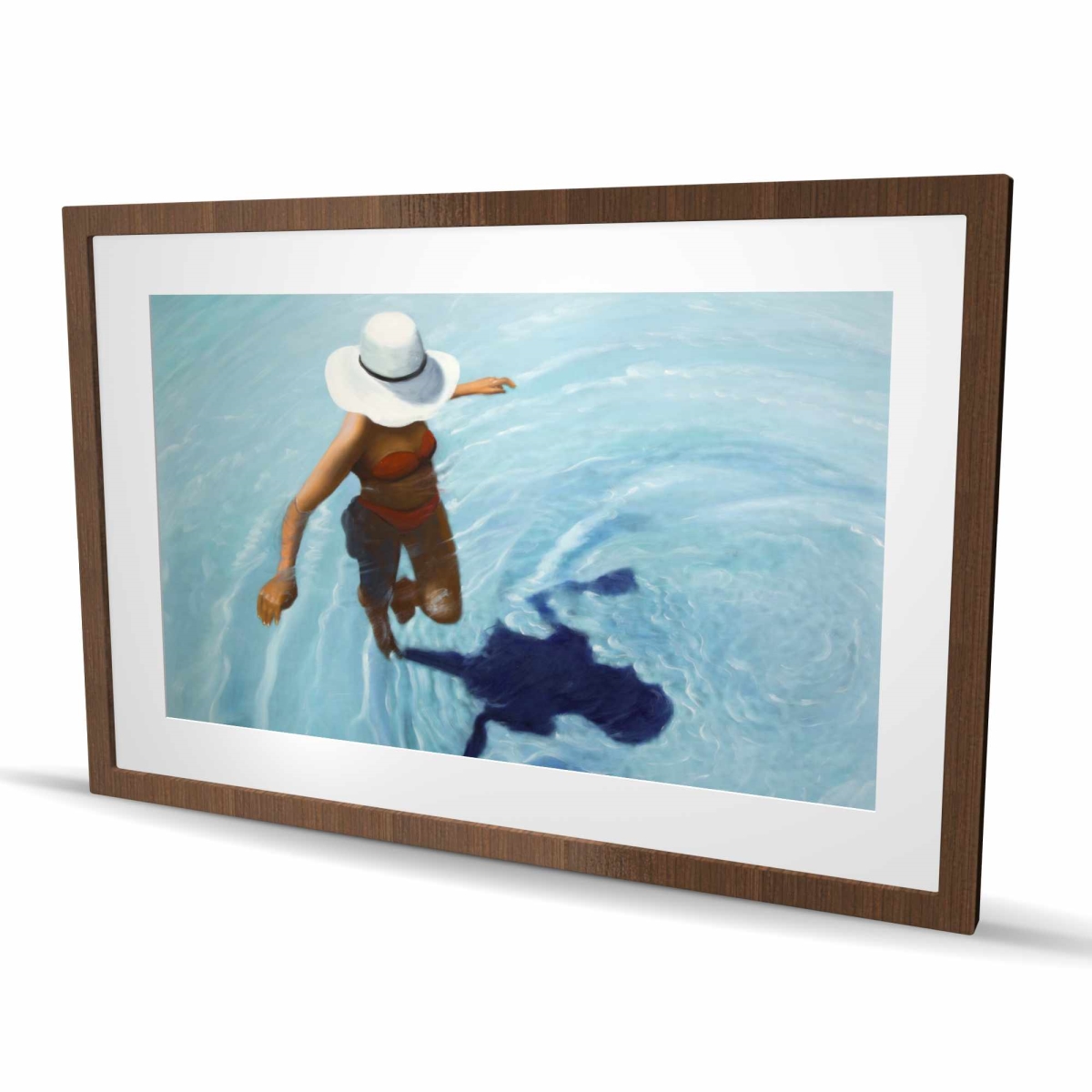 C1FM2436BVTH5D 24 x 36 in. On Vacation - Hyperrealist Blue Framed Matted Print - Decor