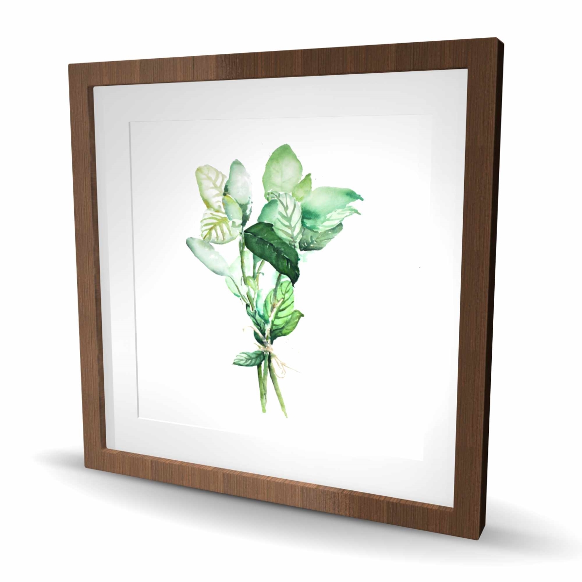 C1FM2424VI5P4O 24 x 24 in. Tied Up Basil Leaves Bundle - Framed Kitchen Decor Print