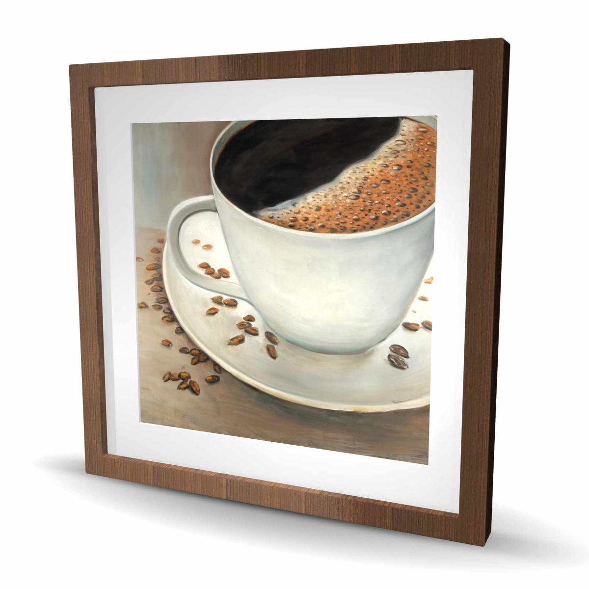 C1FM2424IEXN6B 24 x 24 in. Black Coffee - Kitchen Still Life Framed Matted Print Decor
