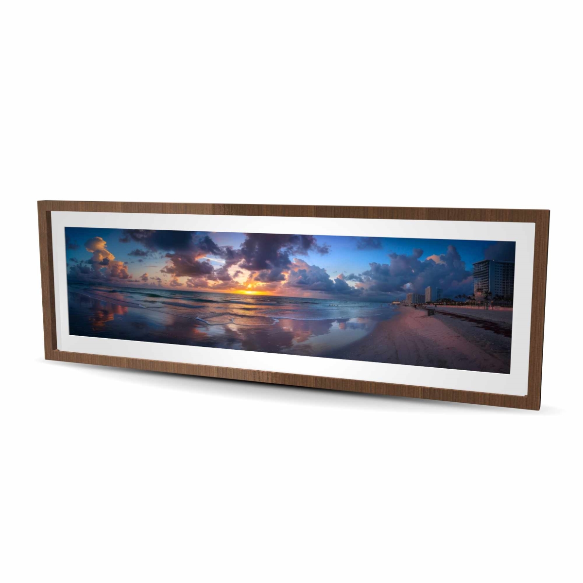 C1FM2060N67F35 20 x 60 in. Penumbra - Beige Framed Matted Print for Home Decor