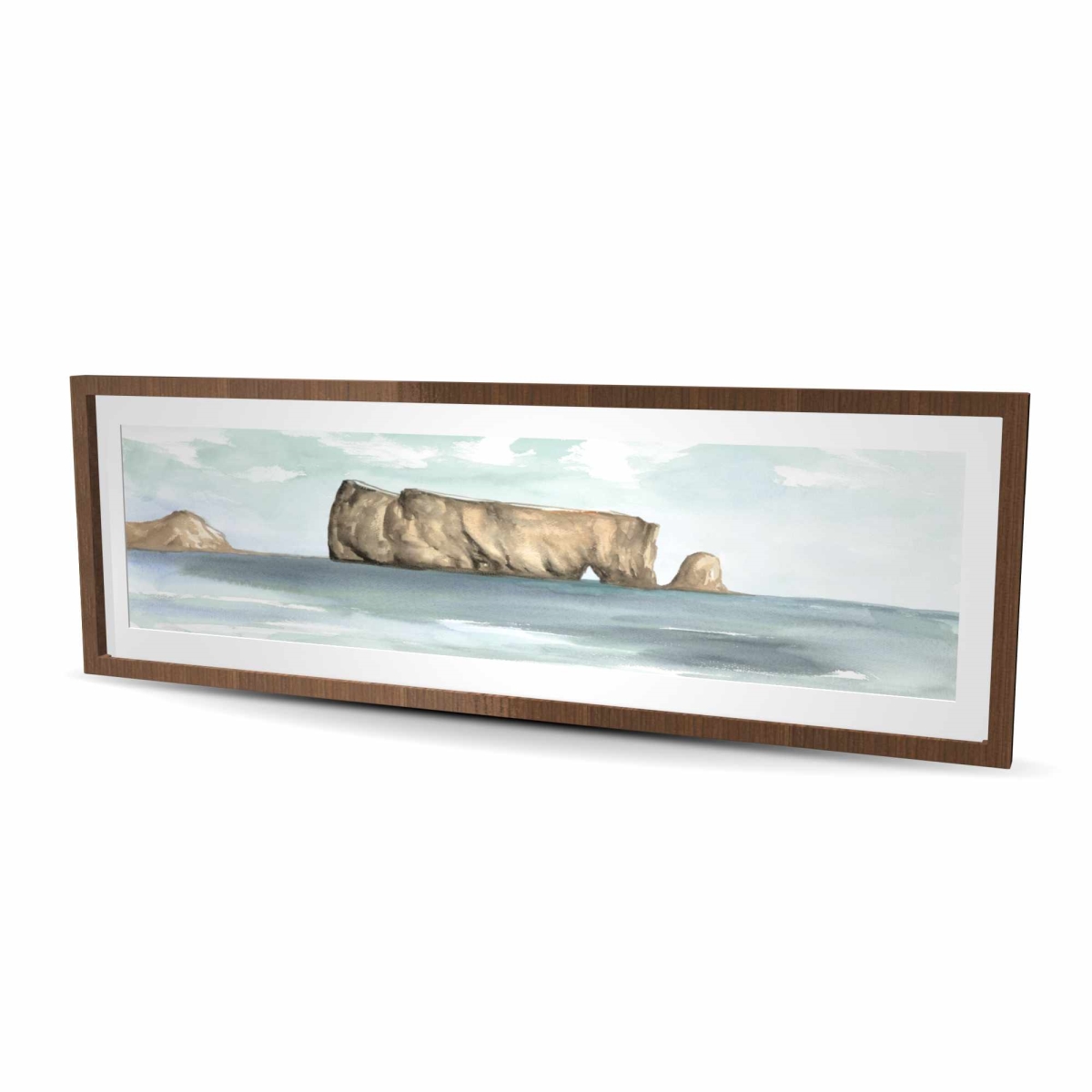 C1FM2060Q2NURU 20 x 60 in. Rocher Perce - Neo Mint Framed Matted Print for Home Decor