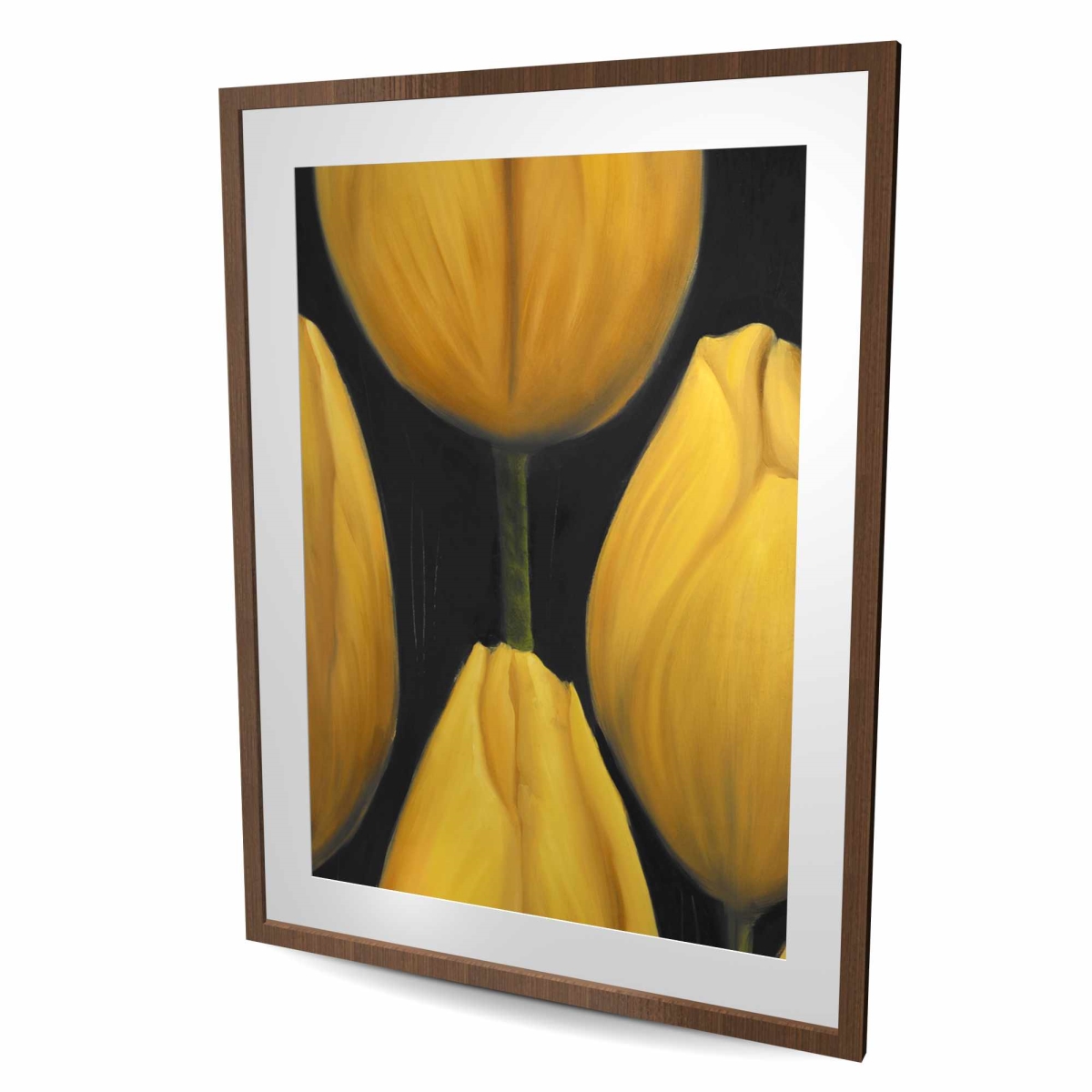 C1FM3648109POP 36 x 48 in. Six Daffodils Flowers - Black Botanical Framed Print Decor