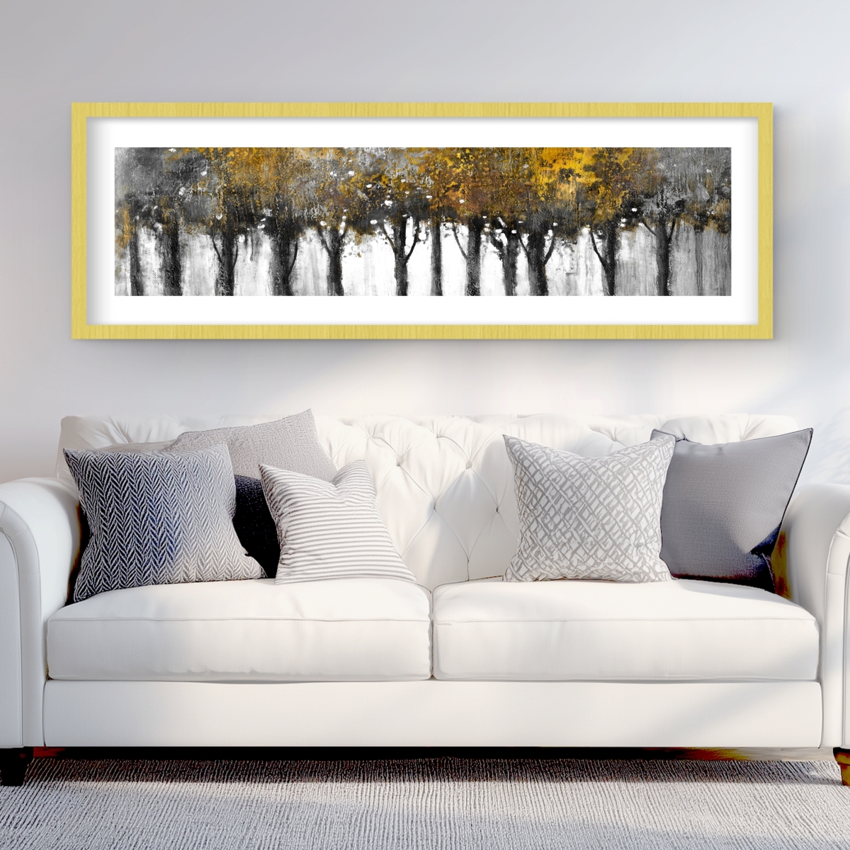 C1FM20605CDM92 20 x 60 in. Illuminated Forest - Framed Matted Print for Home Decor