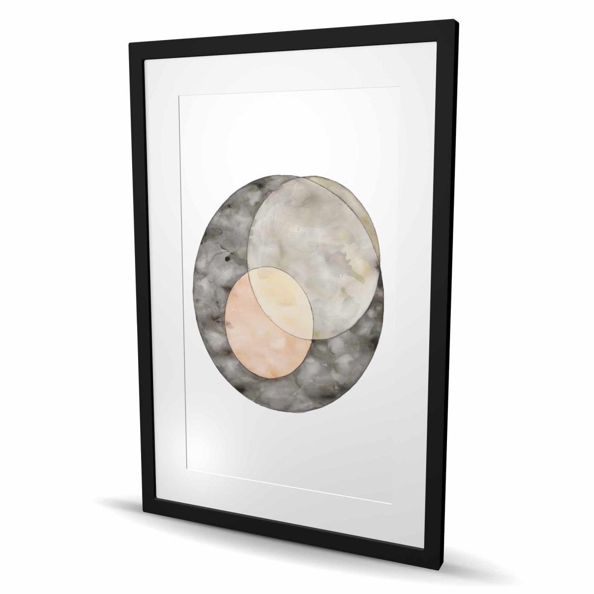 C1FM24362MK1AY 24 x 36 in. Interlocking - Gray Hygge Framed Matted Print for Home Decor