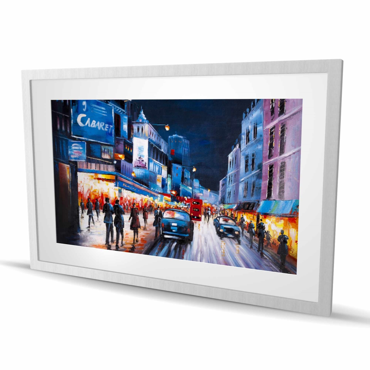 C1FM24367ZRYO5 24 x 36 in. Cabaret Evening - Office Blue Framed Matted Print for Decor